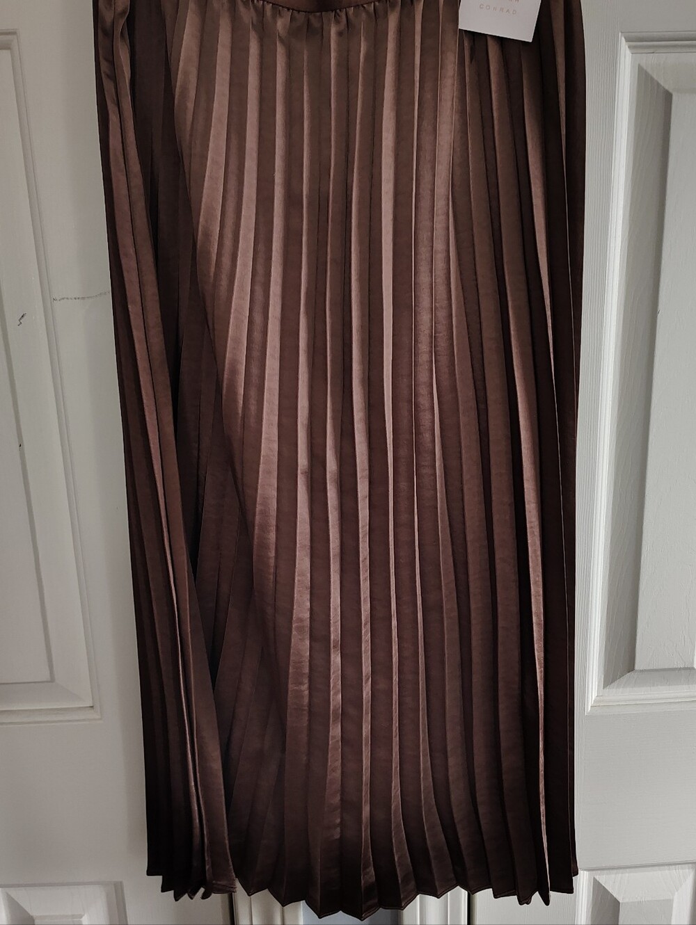 LC Lauren Conrad Chocolate Brown Pleated Midi Skirt XXL - Picture 3 of 11